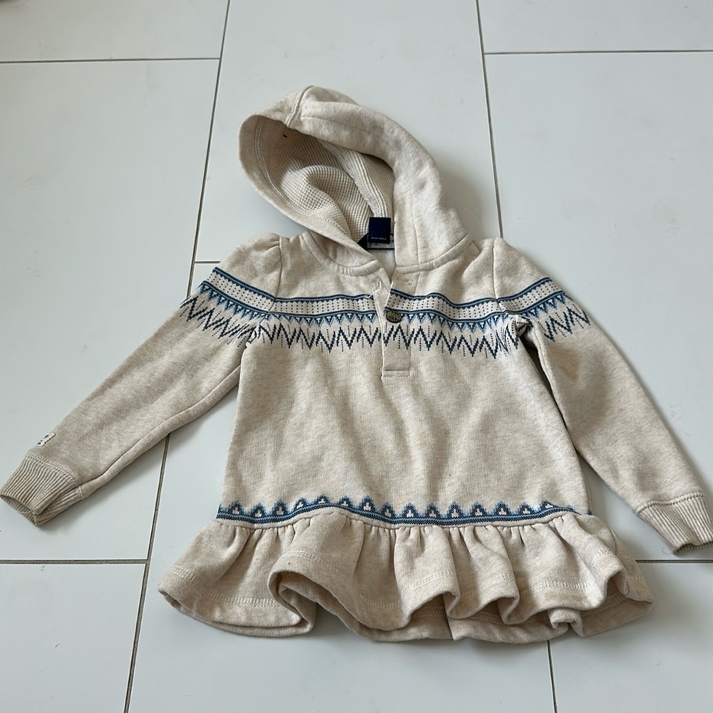 Ralph Lauren girls fair isle sweater with skirt 24m cream and navy